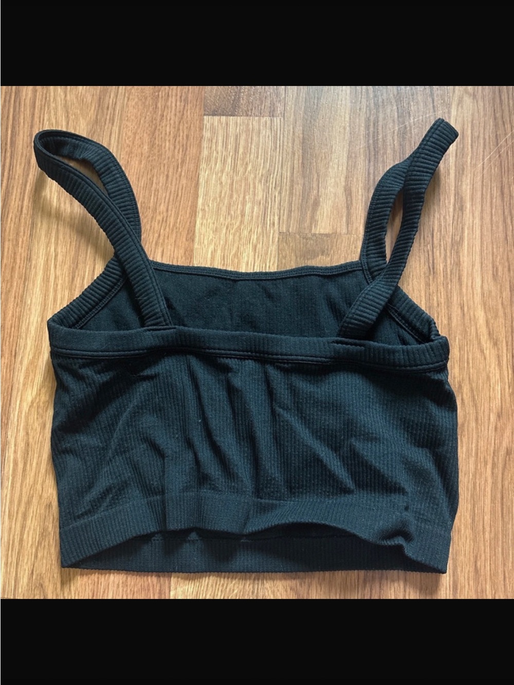 Colsie Black Ribbed Cropped Tank Top - Picture 2 of 3